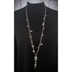 Silpada Sterling Silver, Pearl and Crystal 35" Necklace with Tassel